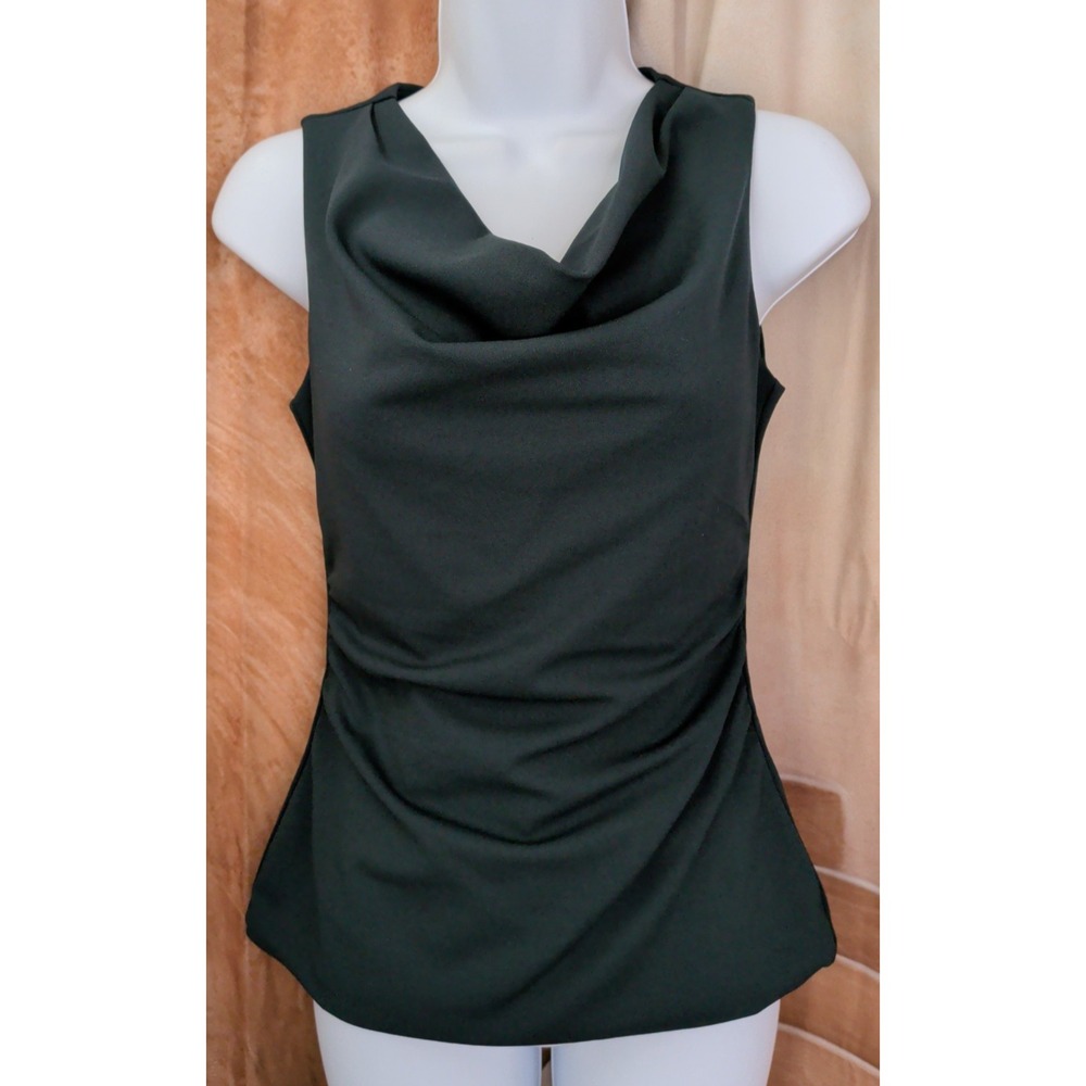 Whbm White House Black Market Drape Crepe Tank in Deep Sea